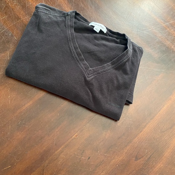 Calvin Klein Collection Charcoal V-Neck Men's Tee - Picture 6 of 6